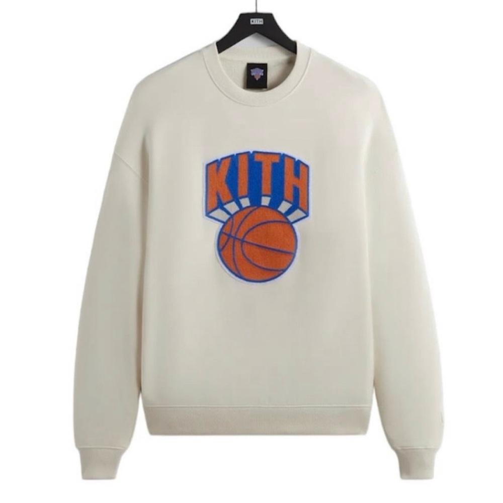 KITH x New York KNICKS Retro NY Nelson Crewneck Sweater - Sandrift